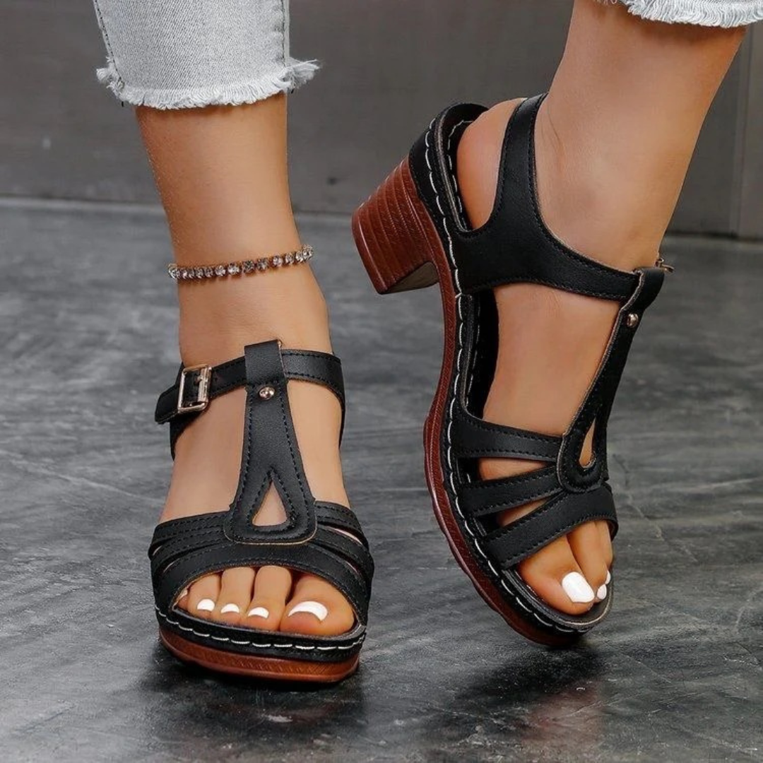 Claudia® - Sandalias Ortopédicas con Tacón Grueso ⏐ Edición Premium